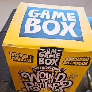Justin and Dave's Awesome Would You Rather? Game Box 12+ Opened  Cards; Used 1x